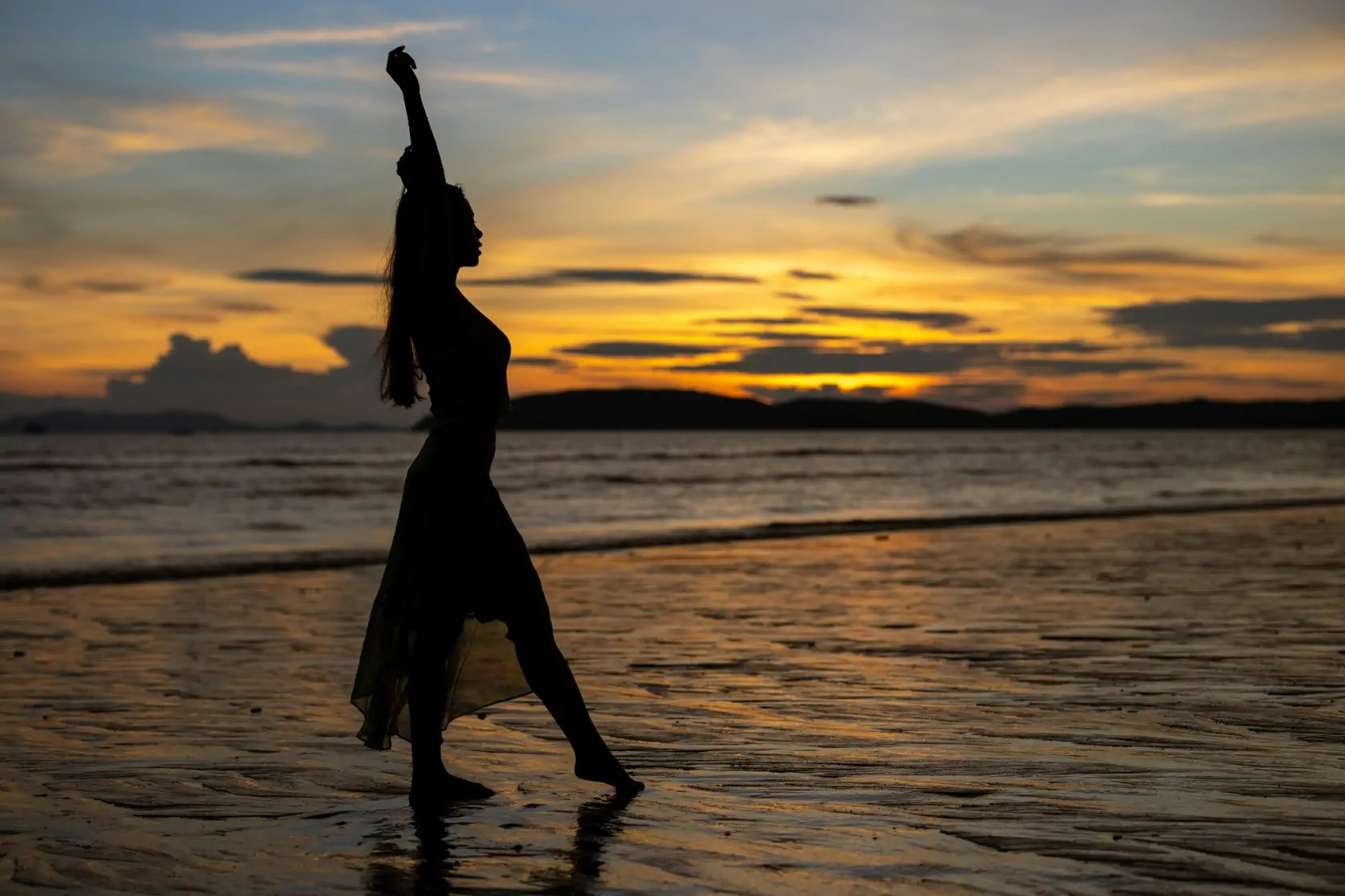 Woman On A Beach Or Lake (silhoutte) 03