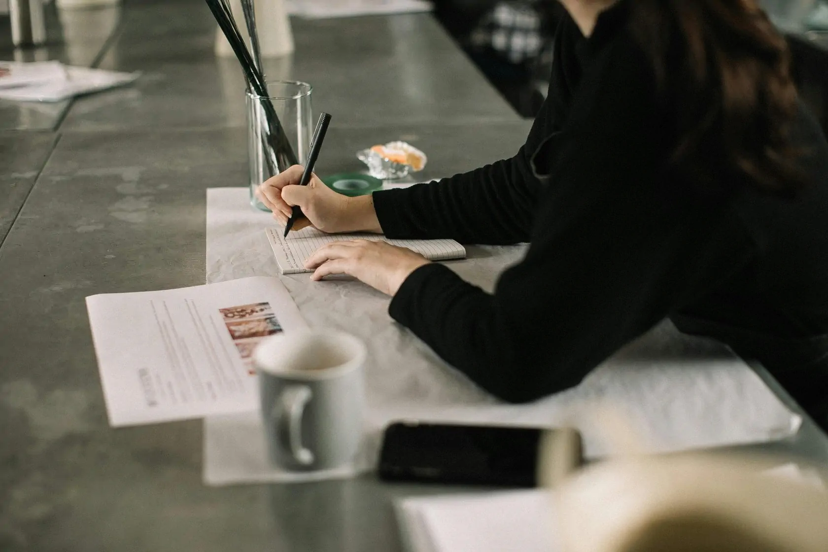 Woman Writing On A Notepad 04